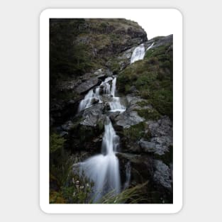 Long Exposure of Waterfall in New Zealand Sticker